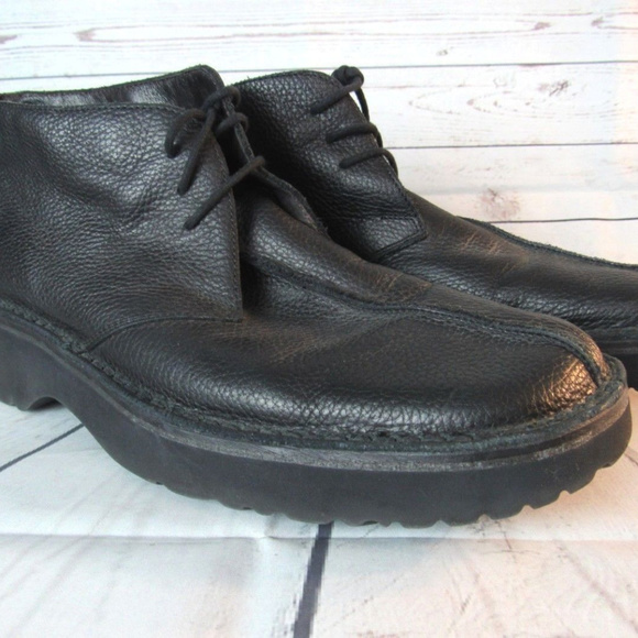 Boemos Other - Boemos Black Leather Lace Up Ankle Boots